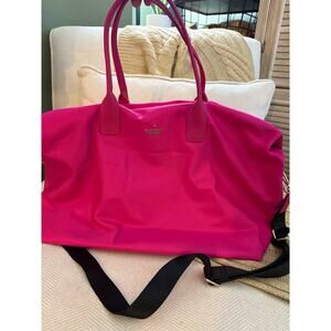 Kate Spade Lyla Weekender Bag Hot Pink with removable crossbody strap